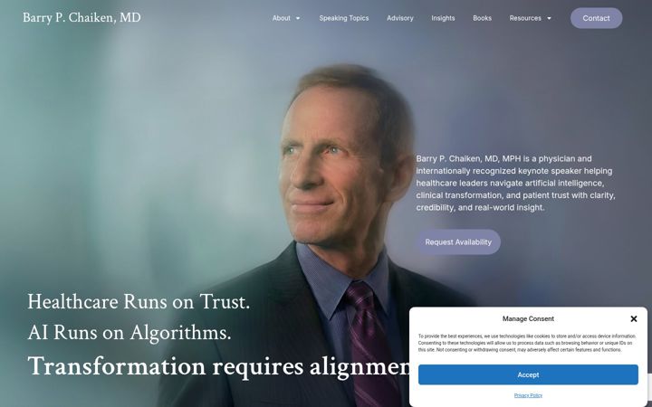 Screenshot of barrychaiken.com