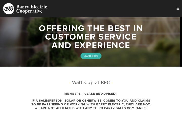 Screenshot of barryelectric.com