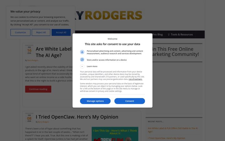 Screenshot of barryrodgers.com