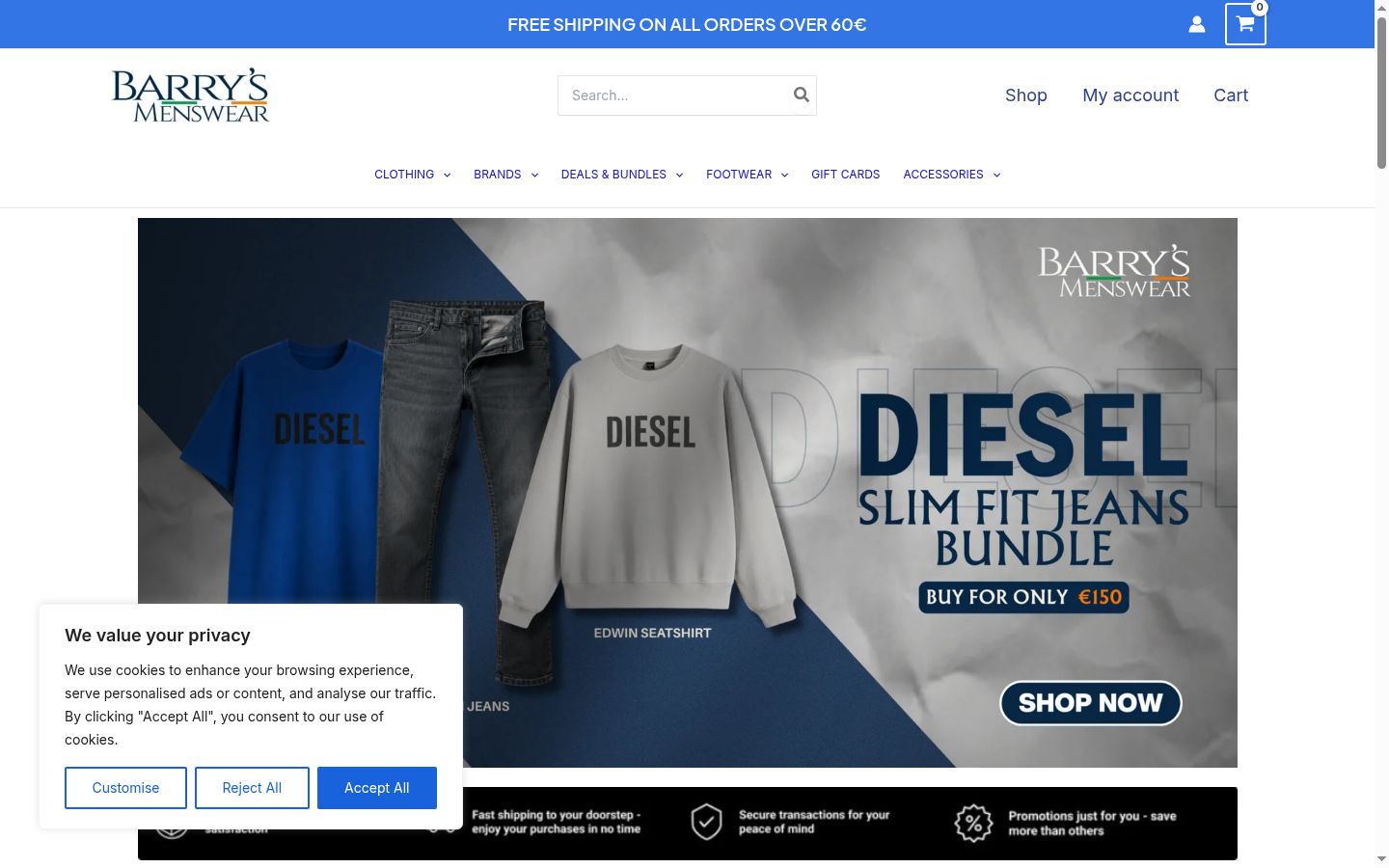 Screenshot of the consent banner shown before any interaction