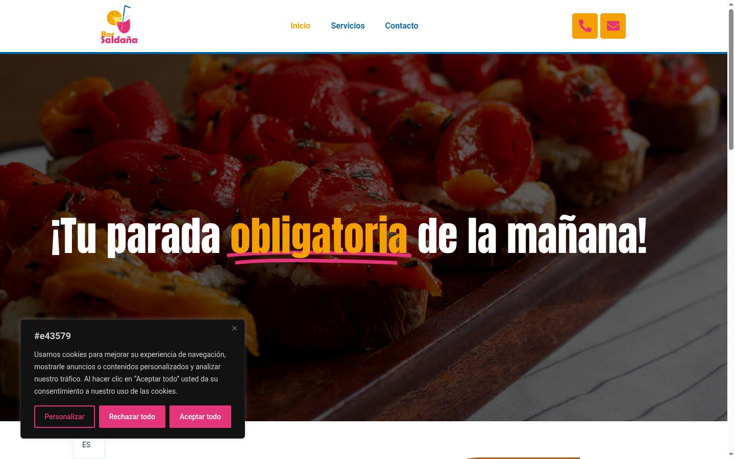Skærmbillede af samtykkebanneret, som det blev vist før nogen interaktion