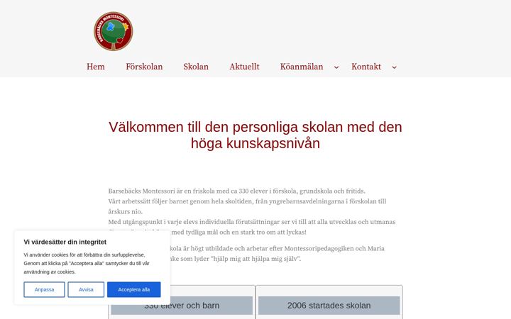 Captură de ecran a barsebacks-montessori.se