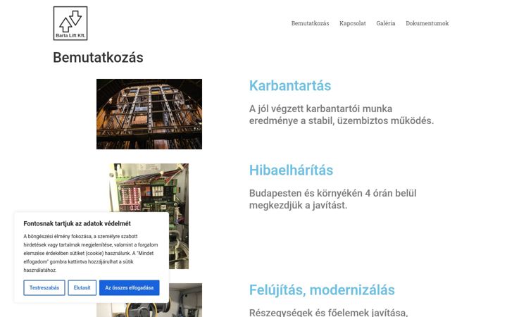 Screenshot of bartalift.hu