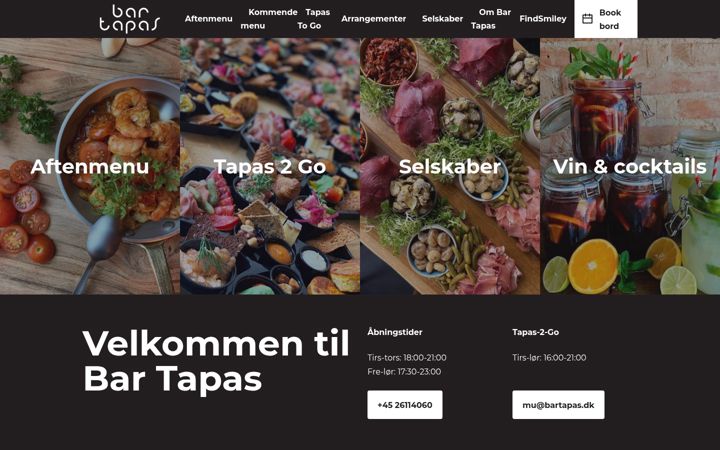 Screenshot of bartapas.dk