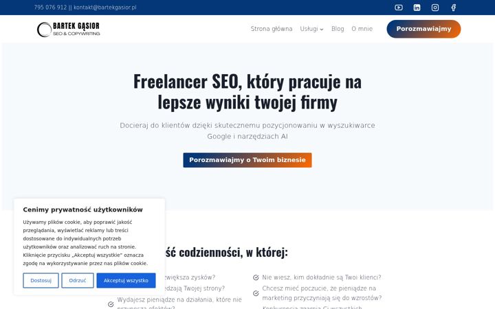 Screenshot of bartekgasior.pl
