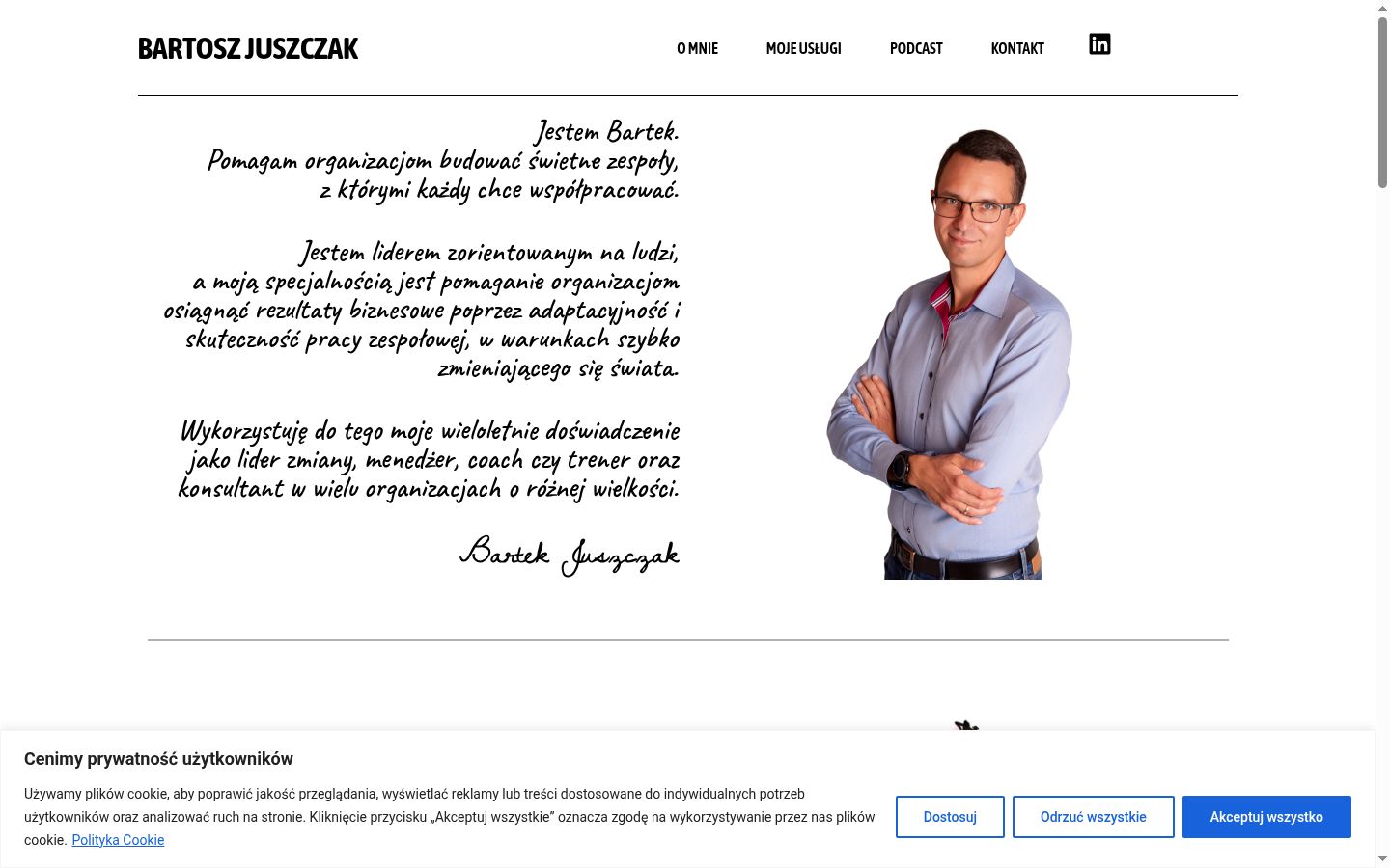 Skärmbild av samtyckesbannern som visades före någon interaktion