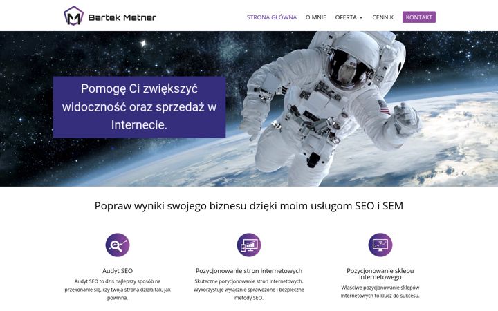 Screenshot of bartekmetner.pl