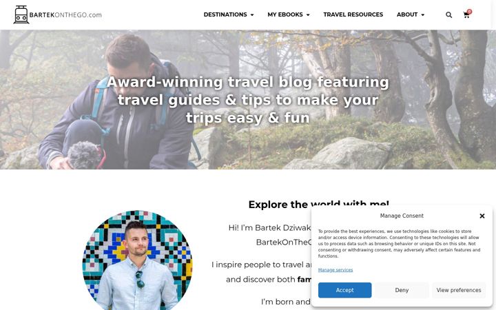 Screenshot of bartekonthego.com