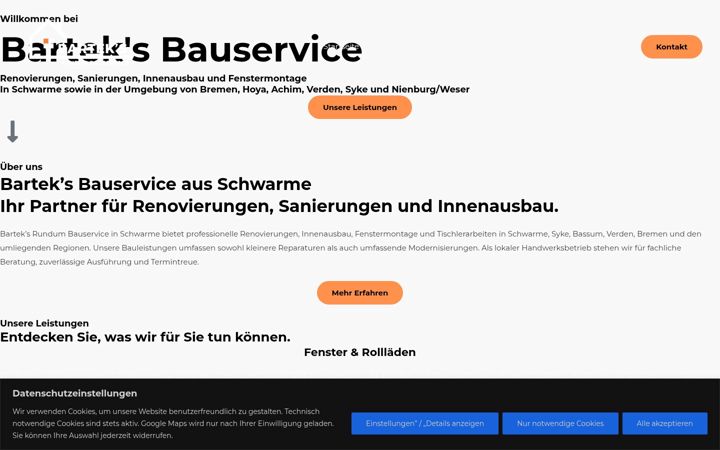 Screenshot of barteks-bauservice.de