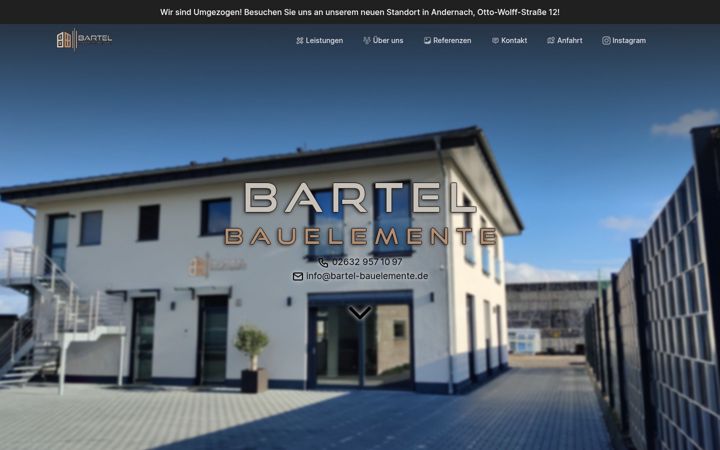 Screenshot ta' bartel-bauelemente.de