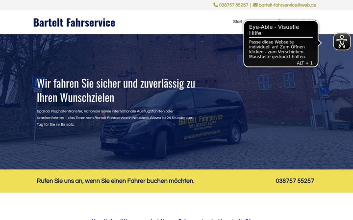 Zrzut ekranu bartelt-fahrservice.de