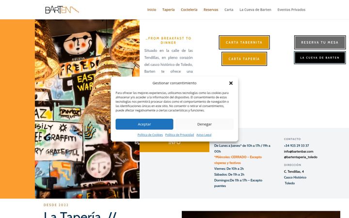 Screenshot of bartenbar.com