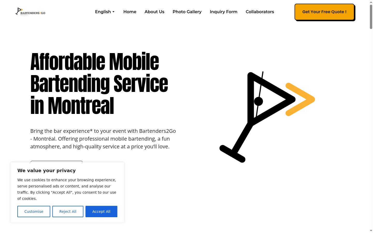 Screenshot of the consent banner shown before any interaction
