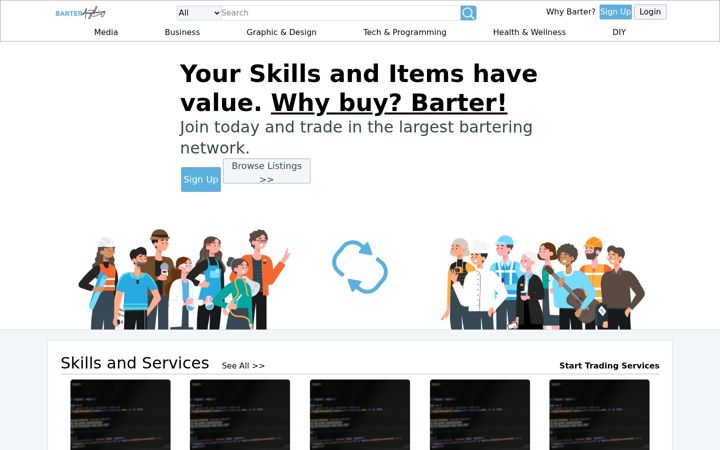 Screenshot of barteranything.com