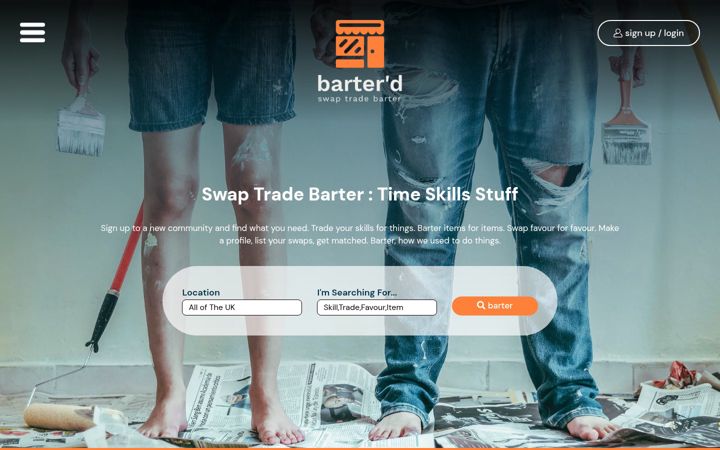 Screenshot of barterd.co.uk