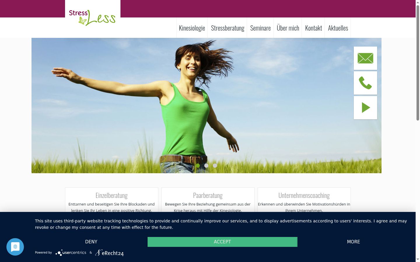 Screenshot tal-banner tal-kunsens muri qabel kwalunkwe interazzjoni