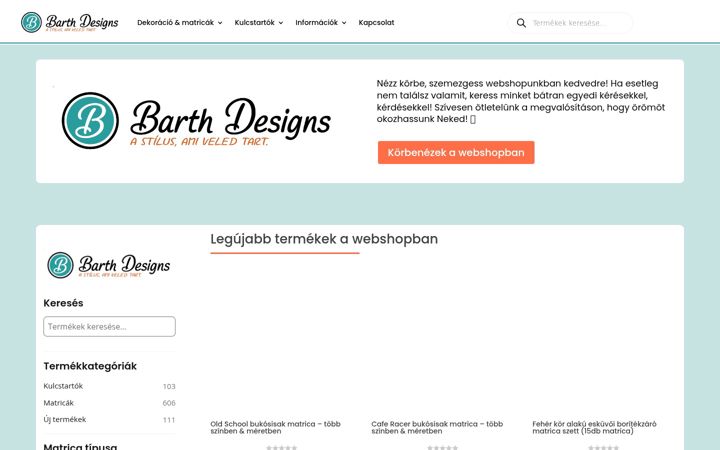 Screenshot of barthdesigns.hu