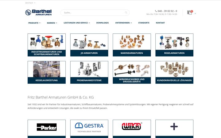 Screenshot of barthel-armaturen.de