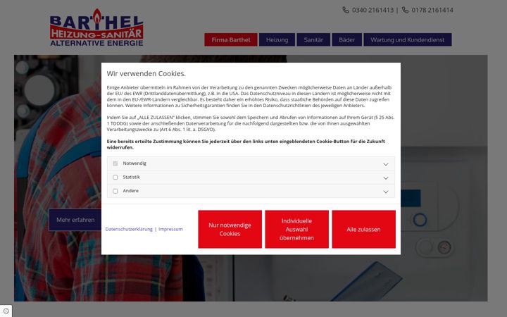 Screenshot of barthel-heizung.de