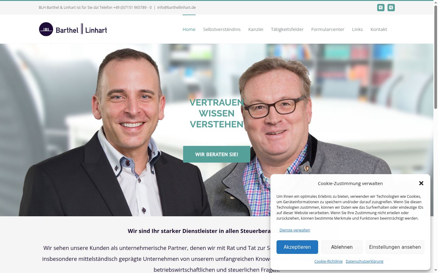 Screenshot tal-banner tal-kunsens muri qabel kwalunkwe interazzjoni