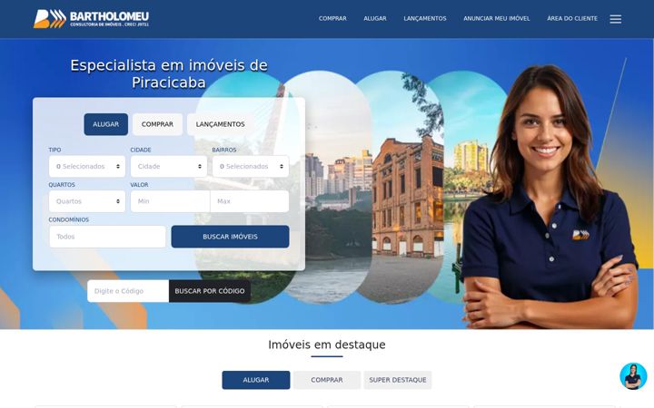 Screenshot of bartholomeuimoveis.com.br