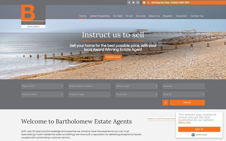 Screenshot von bartholomewestateagents.co.uk