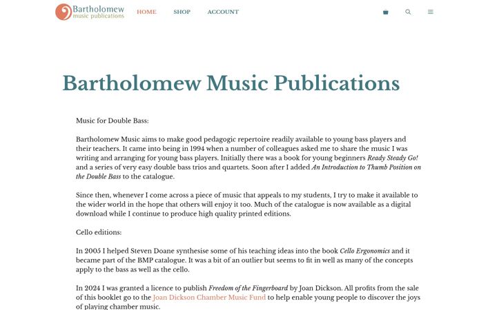 Screenshot of bartholomewmusic.co.uk