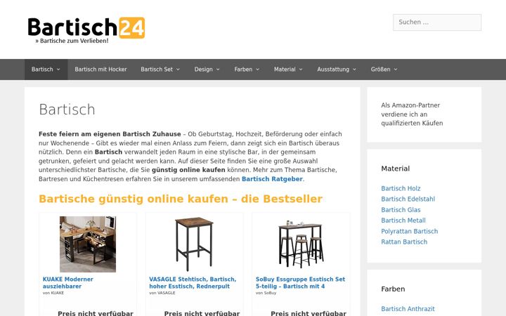 Screenshot of bartisch24.de