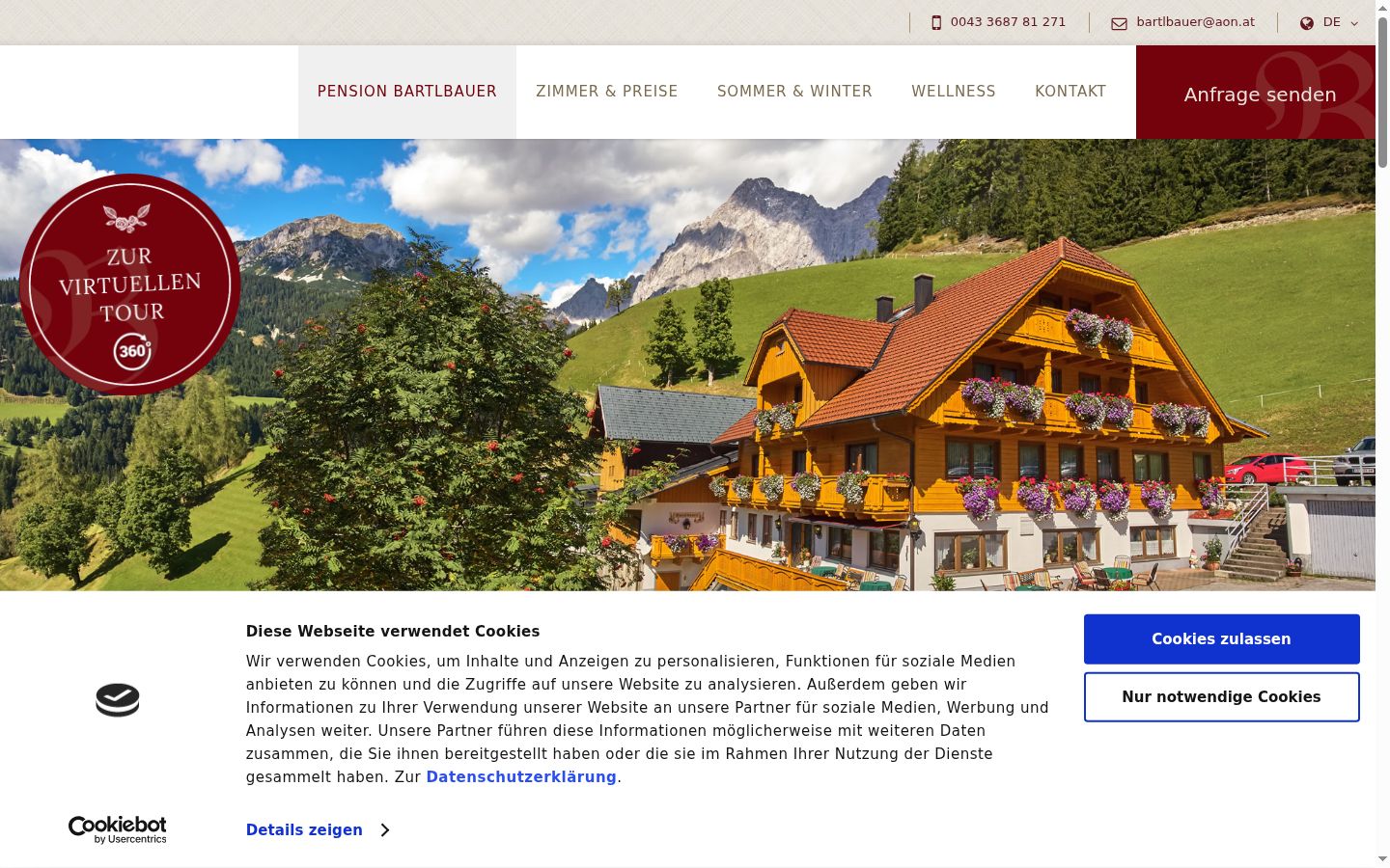Screenshot of the consent banner shown before any interaction