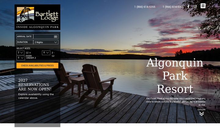 Screenshot of bartlettlodge.com