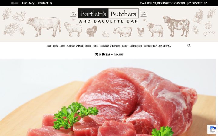 Screenshot von bartlettsbutchers.co.uk