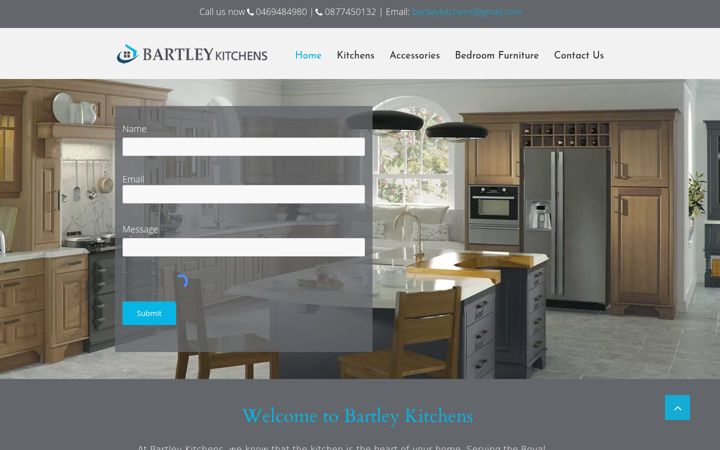 Screenshot of bartleykitchens.com