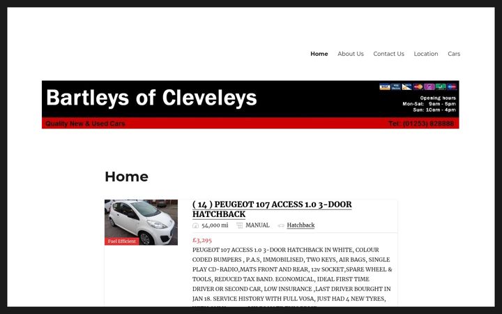 Screenshot von bartleyscars.co.uk