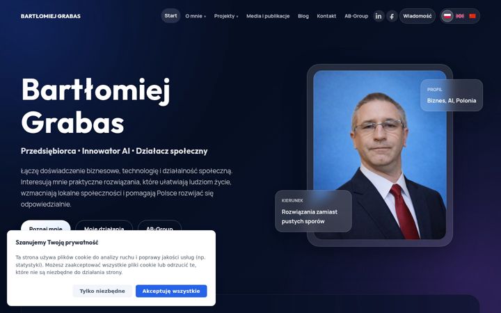 Screenshot of bartlomiejgrabas.com