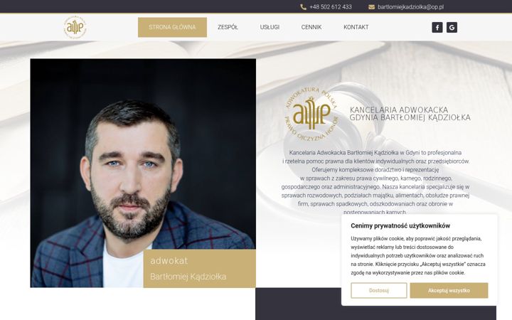 Screenshot of bartlomiejkadziolka.pl
