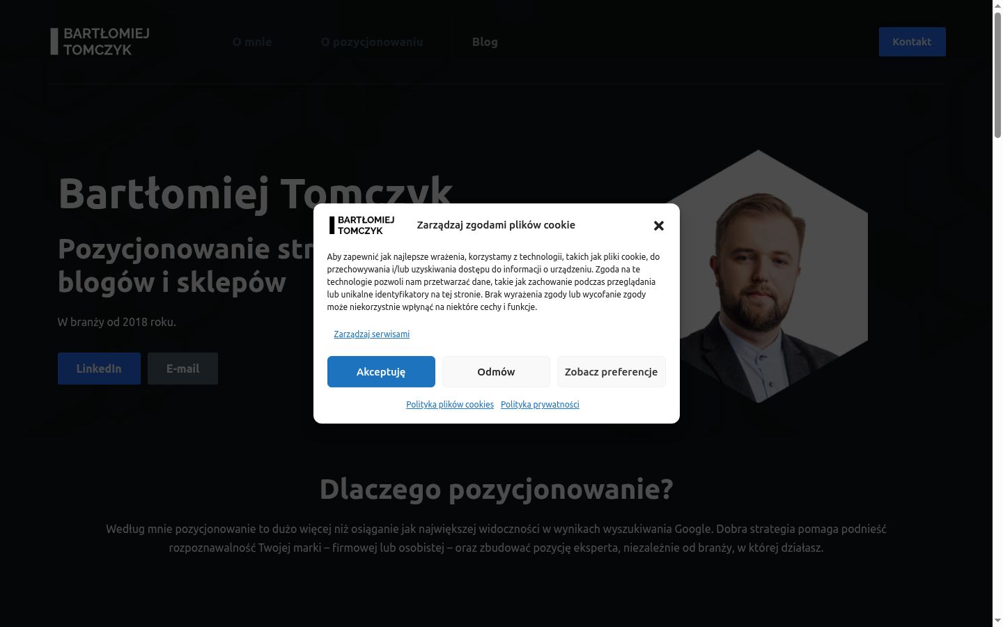 Screenshot des Einwilligungsbanners vor jeglicher Interaktion