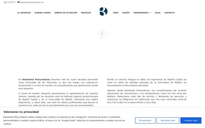 Screenshot of bartolomeprocuradores.com