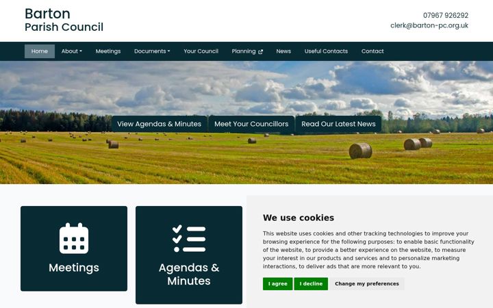 Screenshot of barton-pc.org.uk