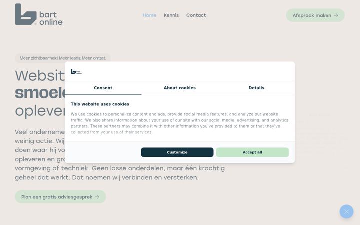 Screenshot stránky bartonline.nl