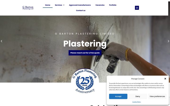 Screenshot of bartonplastering.co.uk