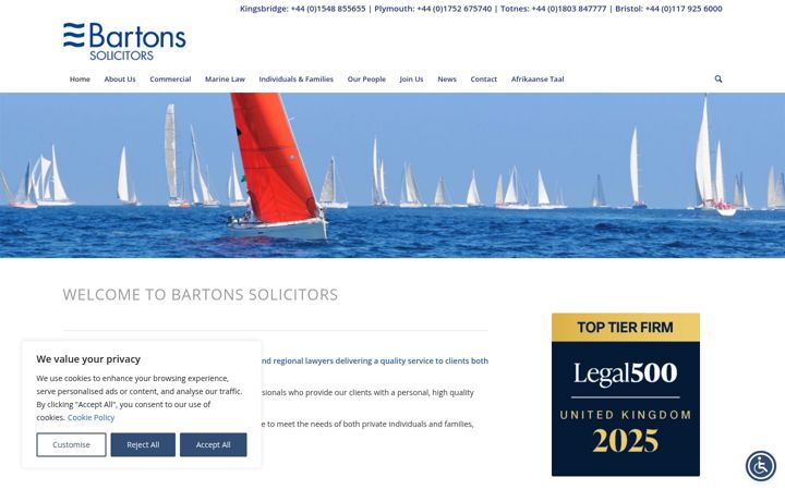 Screenshot of bartons.co.uk