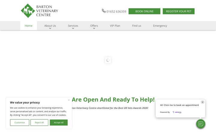 Screenshot stránky bartonveterinary.co.uk