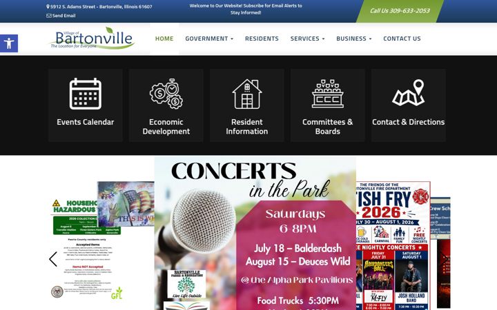 Screenshot of bartonville.org