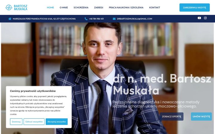Screenshot of bartoszmuskala.pl