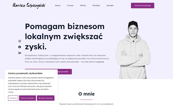 Screenshot of bartoszstpiczynski.pl