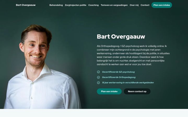 Screenshot stránky bartovergaauw.nl