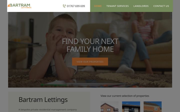 Screenshot of bartramlettings.co.uk