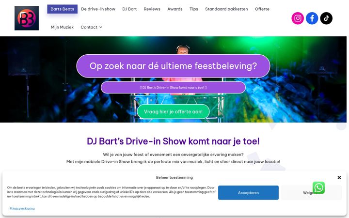 Screenshot stránky bartsbeats.nl