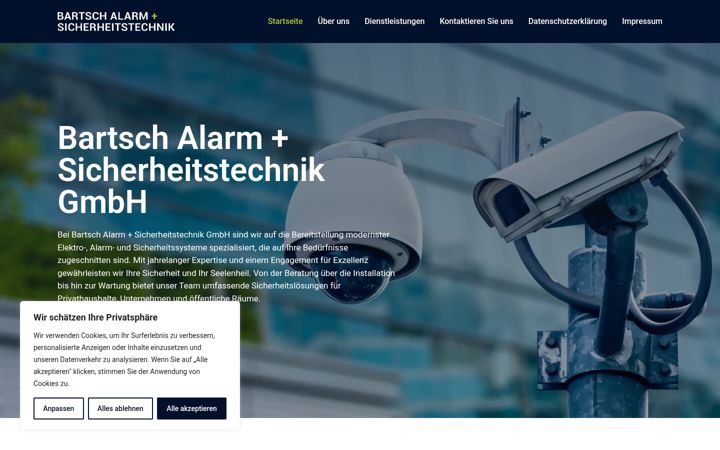 Screenshot stránky bartsch-sicherheit.de