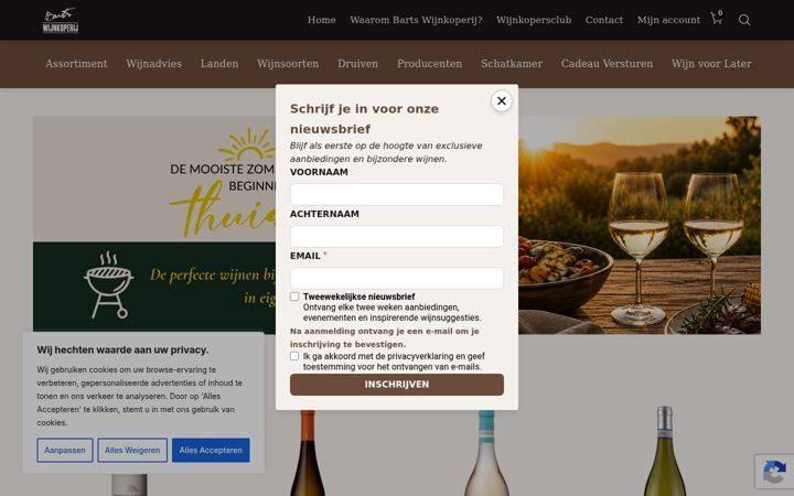 Screenshot stránky bartswijnkoperij.nl